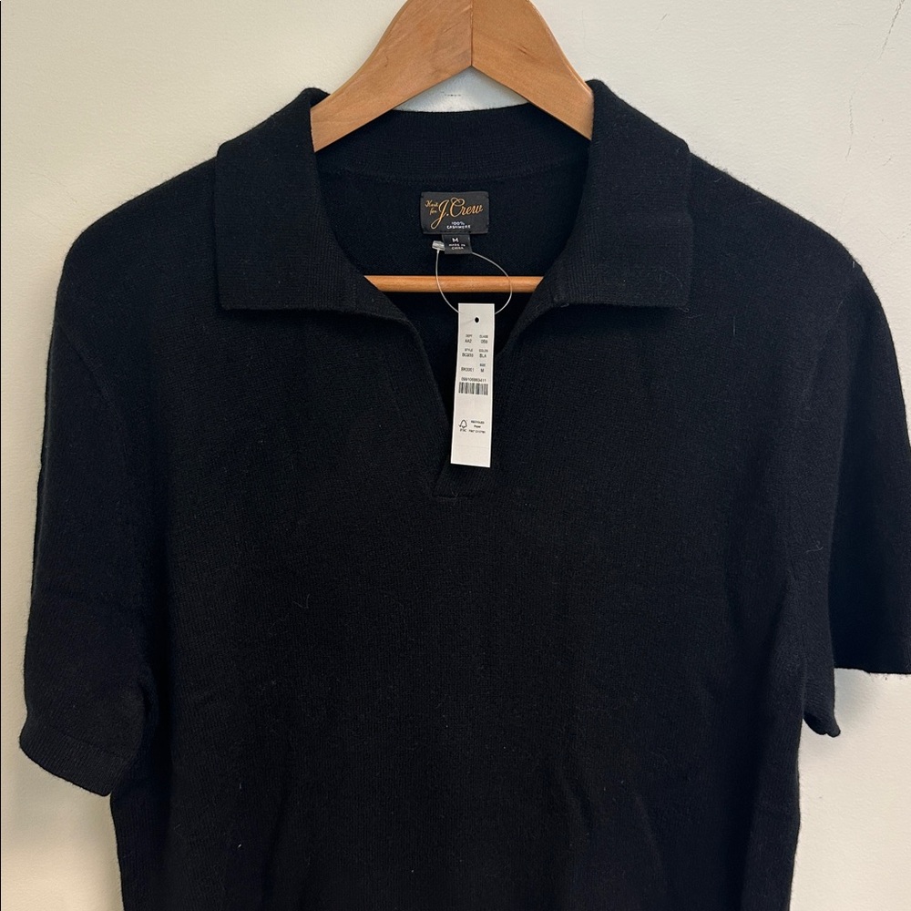 J. Crew Men’s Black Cashmere Polo Sweater - Picture 3 of 3